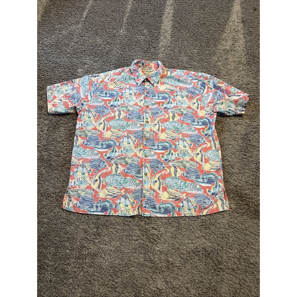 Angel Fish reef fish button-front Hawaiian shirt size 2XL XXL Cooke Street Faded